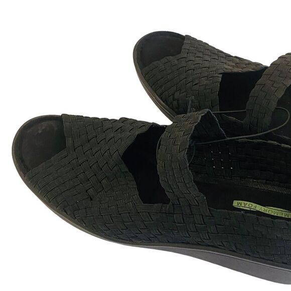 BareTraps Black Umma Mary Jane Style Open Toe Wedges Sz 9.5 - Picture 5 of 11